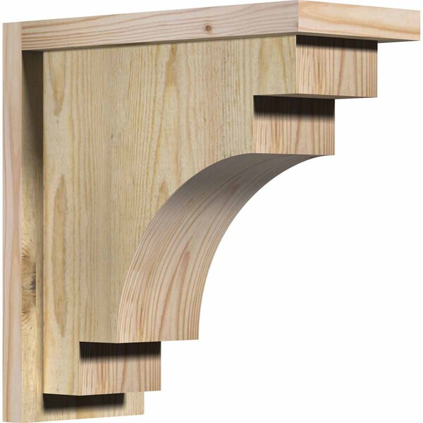 Ekena Millwork Mediterranean Rough Sawn Corbel w/Backplate, Douglas Fir, 6"W x 14"D x 14"H COR06X14X14MED01RDF - main